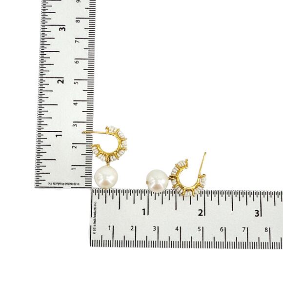 CHAN LUU Maiden Hoop Earrings in White Pearl - Picture 11 of 11